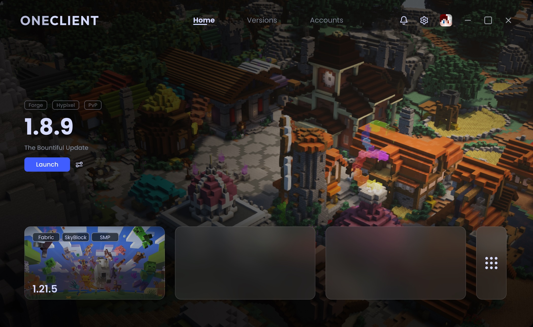 OneClient launching Minecraft